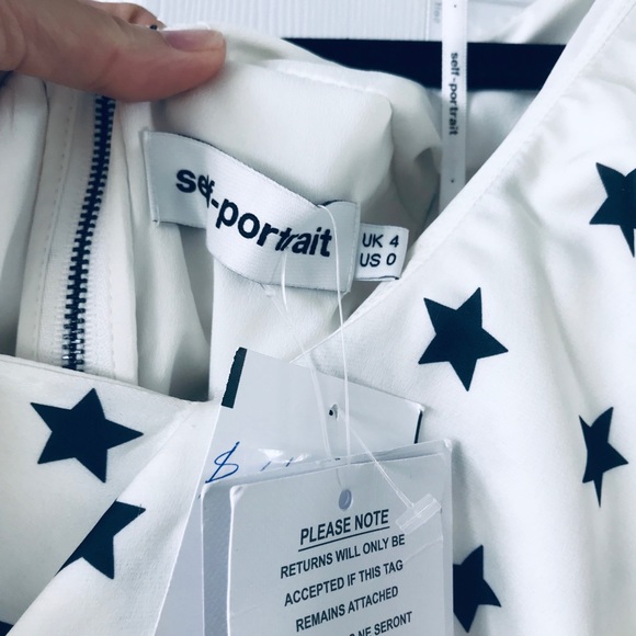 Self Portrait stars asymmetrical dress. Used once.like new - Picture 4 of 8